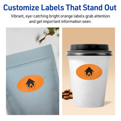 Avery Oval Multipurpose Labels, 1-1/8" x 2-1/4", Bright Orange, 840/Pack (94054)