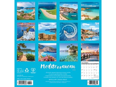 2025 Willow Creek Mediterranean 12 x 12 Monthly Wall Calendar (46487)