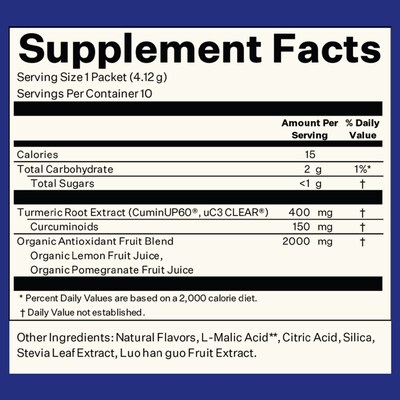 Blueshift Turmeric Citrus Medley Powder Drink Mix, 10/Packets/Box, 2/Box (600-04166)
