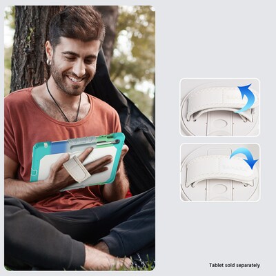 SaharaCase Raider Series TPU 13.1" Heavy Duty Case with Hand Strap for S10 FE+, Iridescent Blue (TB00472)