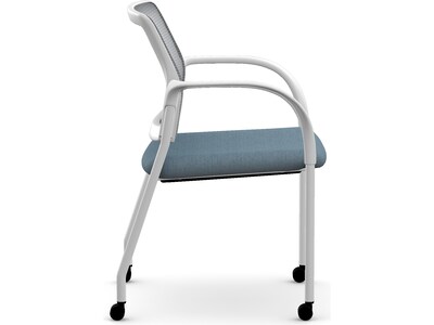 HON Ignition Fabric/Mesh Multipurpose Stacking Chair, Carolina/Designer White (HIGS6.F.H.IF.HAML21.PK7)