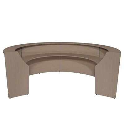 Regency Marque 142"W Curved Four-Unit Reception Desk, Noble Oak (77294NO)