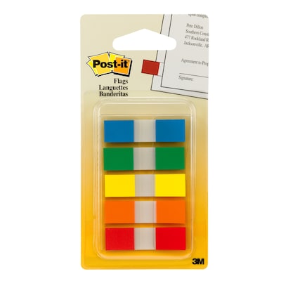 Post-it® Flags, .47 Wide, Assorted Colors, 100 Flags/Pack (683-5CF)