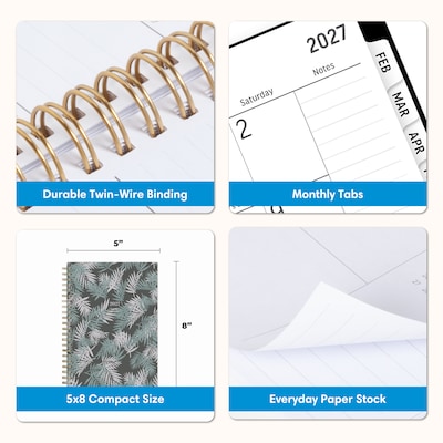 2027 Blue Sky 5" x 8" Weekly & Monthly Planner, Green (164029)