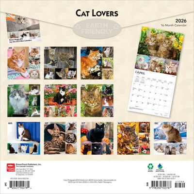 2026 BrownTrout Cat Lovers 12 x 12 Monthly Wall Calendar (9798330702787)