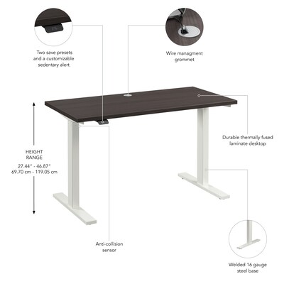 Bush Business Furniture Move 60 Series 48"W Electric Adjustable Standing Desk, Storm Gray (M6S4824SGWK)