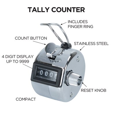 Cosco Crowd Control Tally Counter, Chrome (065118)