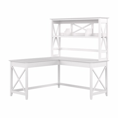 Bush Furniture Key West 60 L-Shaped Computer Desk, Pure White Oak (KWS048WT)