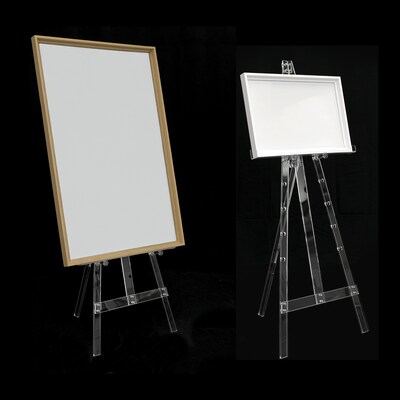 Excello Brands Easel Stand, 56", Clear Acrylic (EB-ACRYL-ESL-CL56)