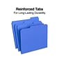 Staples® Reinforced File Folders, 1/3 Cut Tab, Letter Size, Blue, 100/Box (TR508911)