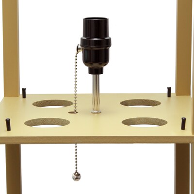 Creekwood Home Classix 62.5" Wood Floor Lamp with Rectangular Shade, Tan (CWF-3007-TN-LB)