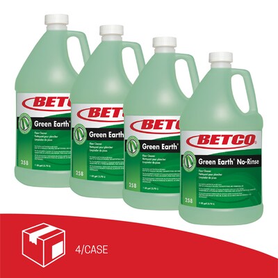 Betco No-Rinse Floor Cleaner, Rain Fresh, 128 Oz., 4/Carton (BET2580400)