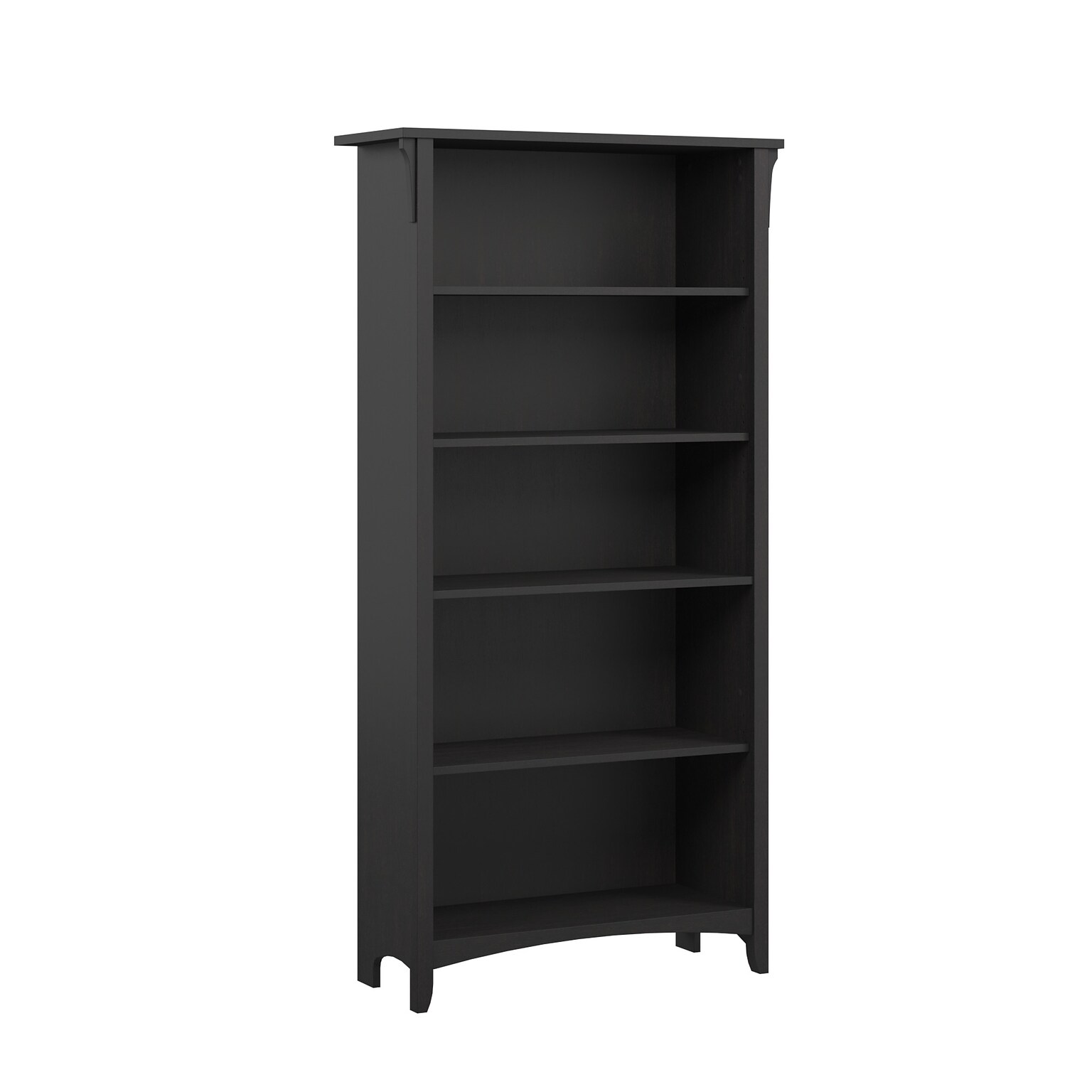 Bush Furniture Salinas 63H 5-Shelf Bookcase with Adjustable Shelves, Vintage Black Laminated Wood (SAB132VB-03)