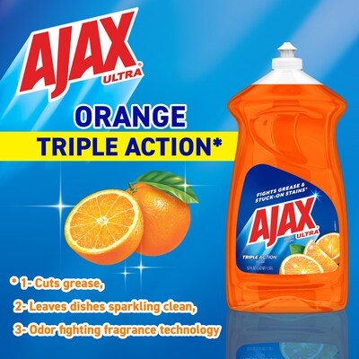 Ajax Triple Action Liquid Dish Soap, Orange, 52 oz., 6/Carton (149860)