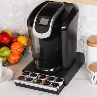 Mind Reader Plastic Coffee Pod Drawer Countertop Organizer, 30 Pod Capacity, Black (TRY30-BLK)
