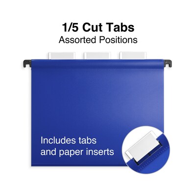 Staples® Hanging File Folder, 5-Tab, Letter Size, Assorted, 20/Box (ST13324/TR13324)