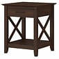 Bush Furniture Key West 20" x 20" End Table with Storage, Bing Cherry (KWT120BC-03)