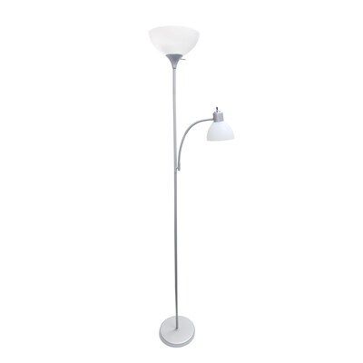 Creekwood Home Essentix 71.5" Floor Lamp with Dome Shade, Silver (CWF-3000-SL-LB)