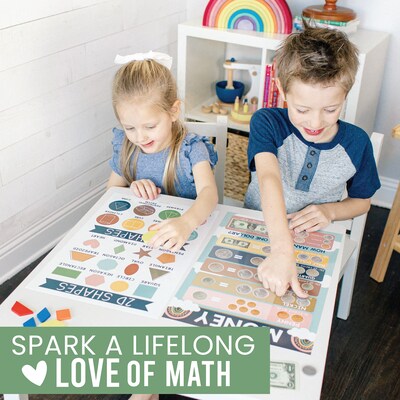Hadley Designs 11" x 17" Boho Math Multiplication and Division Elementary Laminated Posters, 12/Set (HDDX004A2JPAV)
