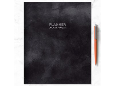 2024-2025 TF Publishing Slate 9" x 11" Academic Monthly Planner, Paperboard Cover, Black/Gray (AY25-4512)
