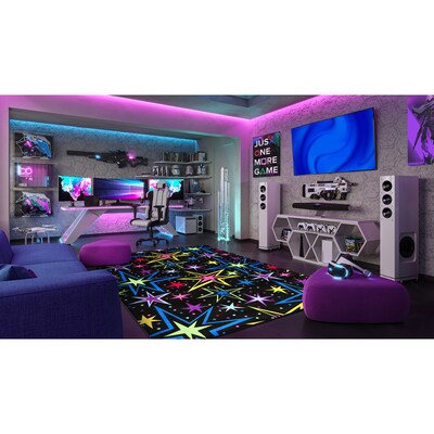 Joy Carpets Kapow Nylon 12' x 6' Machine Tufted Rug, Fluorescent (449R)