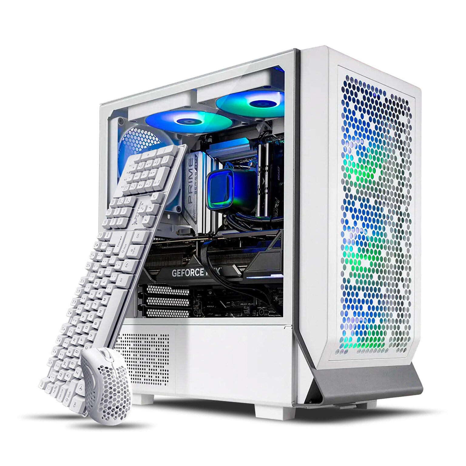 Skytech Omega 2 Gaming Desktop Computer, NVIDIA GeForce RTX 4060, Intel Core i7-12700F, 32GB RAM, 1TB SSD, Windows 11, White