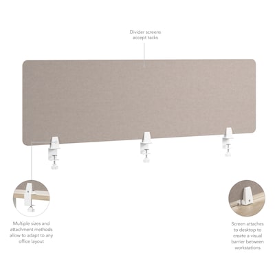 Bush Business Furniture Fabric Privacy Panel, 17.5"H x 58"W, Warm Beige (PSP158WB-03)