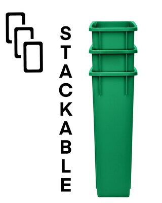 Alpine Industries Polypropylene Recycling Bin, 23 Gallon, Green  (ALP477-GRN)