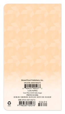 2026-2027 BrownTrout I Love Puppies 3.5 x 6.5 Monthly Planner (9798330705276)