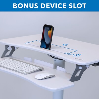 Mount-It! 28"W Adjustable Mobile Sit-Stand Computer Workstation, White (MI-7979W)