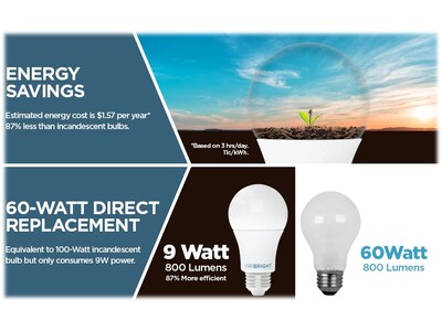 Viribright 9-Watt Soft White LED Specialty Bulb, 48/Pack (640338)