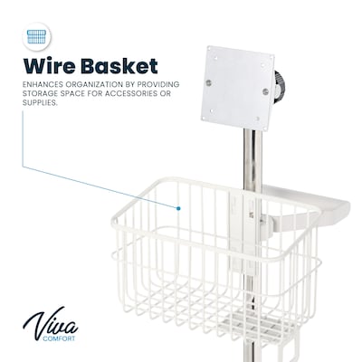 Viva Comfort Mobile Stand for Welch Allyn 4400 & Connex Spot Monitor, Adjustable, White (ADI912-C-MP-01-MK)