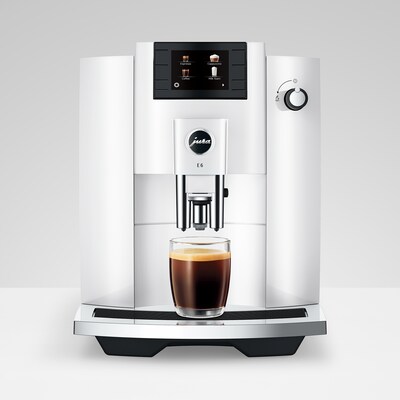 JURA E6 2-Cups Coffee & Espresso Machine Combination, Piano White (15559)