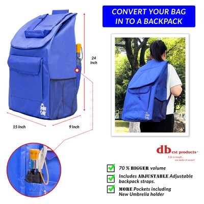 Dbest Stair Climber Trolley Dolly with Backpack Strap, Blue (01-945)