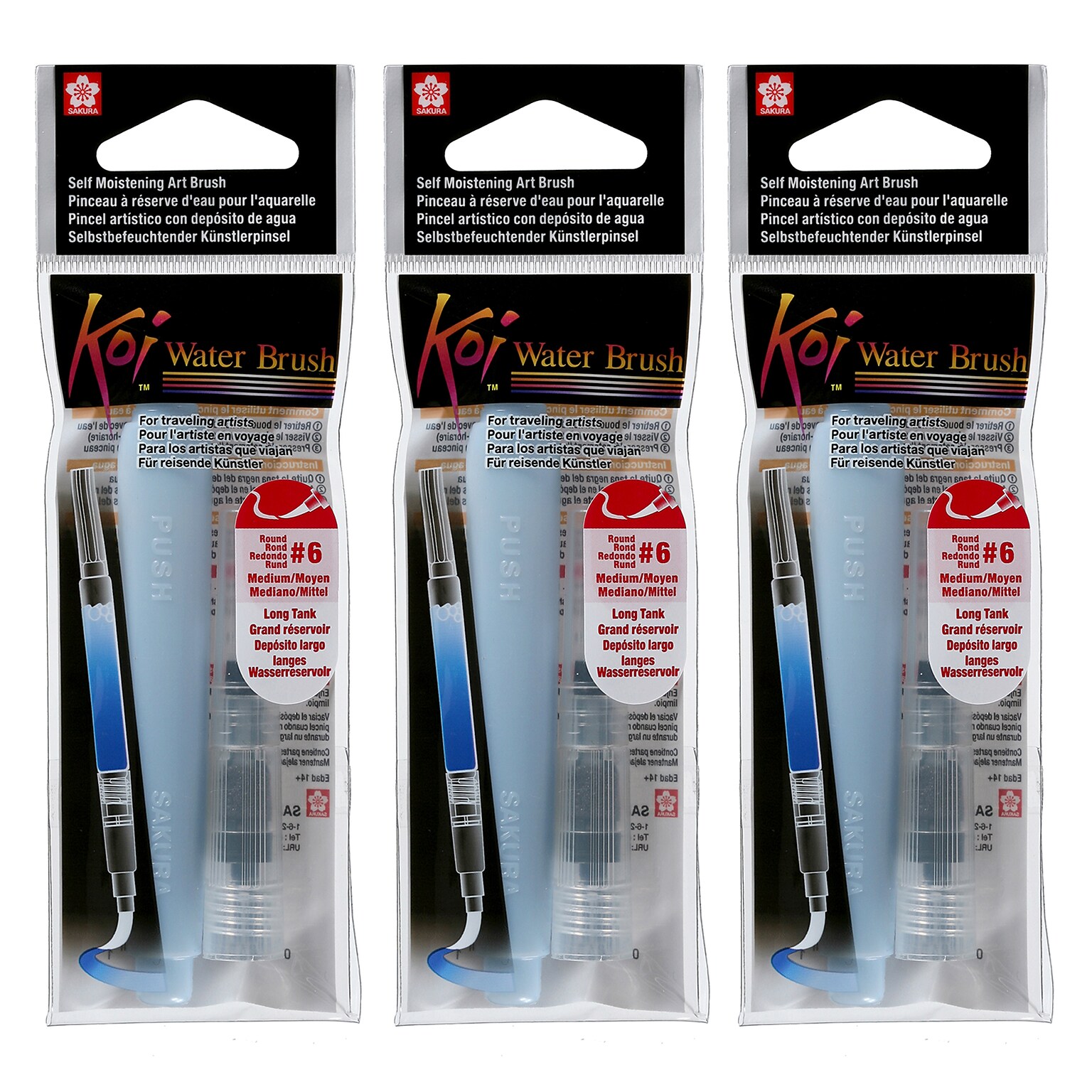 Sakura Koi, Brush, Clear Ink, 3/Bundle (SAK39122-3)