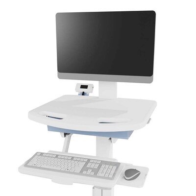 Luxor VitalPower Deluxe Mobile Medical Workstation with Full-Swivel Wheels, White (MCWS004)