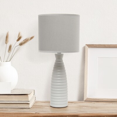 Simple Designs Alsace Bottle Table Lamp, Gray (LT2076-GRY)