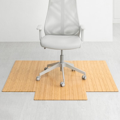 Anji Mountain Standard Bamboo Carpet & Hard Floor Chair Mat with Lip, 55 x 57, Natural (AMB24008)