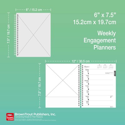 2025 BrownTrout Blue Heelers 6" x 7.75" Weekly Engagement Planner, Paper Cover, Multicolored (9781975483142)