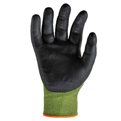Ergodyne ProFlex 7022 Hi-Vis Nitrile Coated Cut-Resistant Gloves, ANSI A2, Dry Grip, Lime, Small, 144 Pairs (17872)