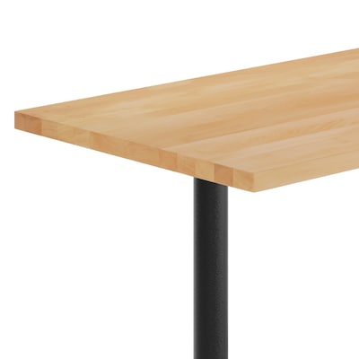 Flash Furniture Bennett Wooden Commercial Indoor Table, 48" x 30", Natural Top/Black Base (GSF3048NTT0522)