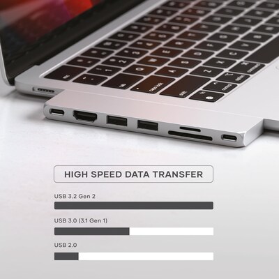 Satechi Pro Slim Multiport Hub for Laptops, Silver (ST-HUCPHSS)
