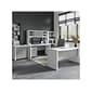 Bush Business Furniture Echo 60"W Bow Front Desk, Credenza w/ Hutch, Bookcase and File Cab, Pure White/Modern Gray (ECH029WHMG)