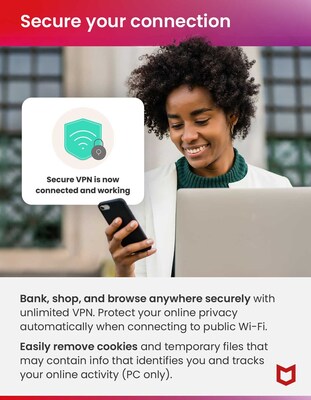 McAfee+ Premium Individual for Unlimited Devices, Windows/macOS/Android/iOS/ChromeOS, Product Key Card (MPP41ESTURPIM)