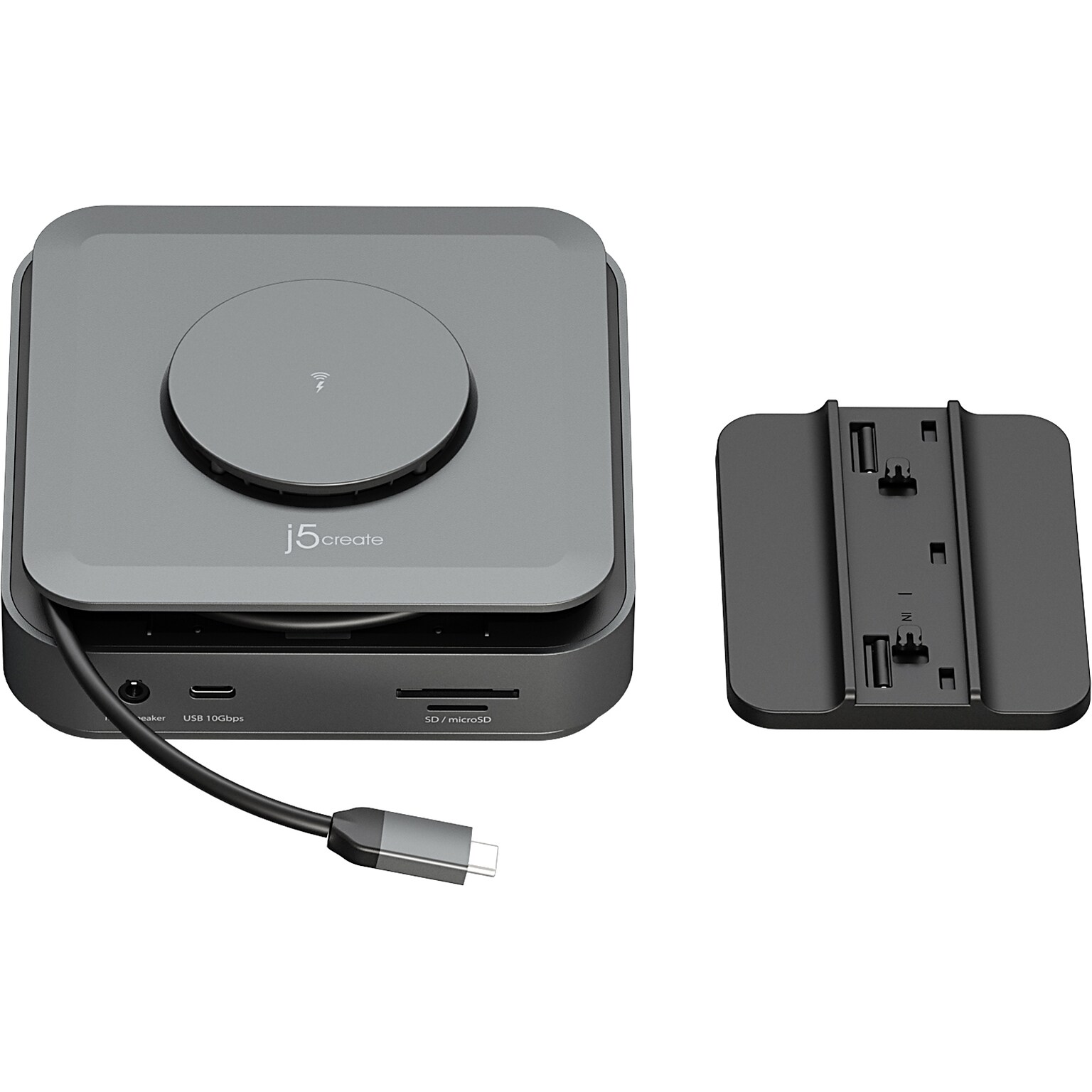 j5create 11-Port USB Type-C Dock Dual 4K HDMI Hub, Space Gray (JCD3199)
