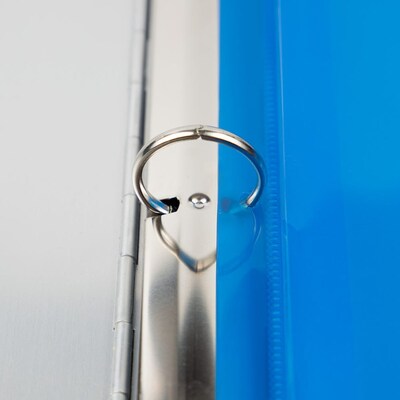 JAM Paper Plastic Binder Pocket, 3-Hole Punched, Blue, 3/Pack (218VB1BUX3)