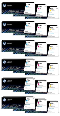HP 414A Cyan/Magenta/Yellow Standard Yield Toner Cartridge Set, 6/Pack (HP414ACMY6PK-STP)