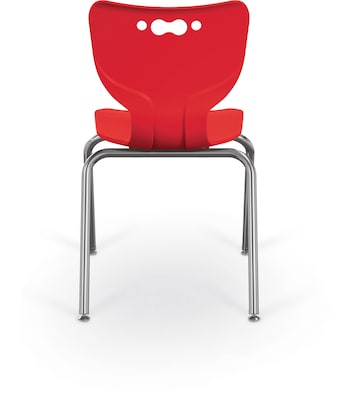 MooreCo 18" Hierarchy Student Chair with 4 Legs, Red/Chrome Base (703673611053)