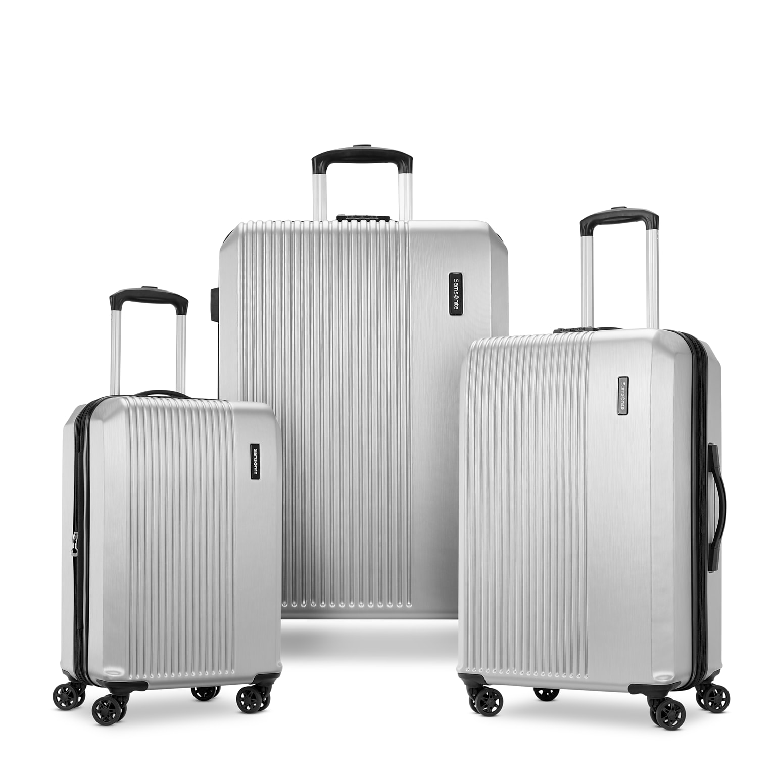 Samsonite Alliance 3-Piece Hardside Spinner Luggage Set, Aluminum Silver (145792-7378)