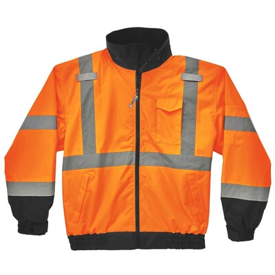 GLoWEAR 8379 Type R Class 3 Fleece Lined Bomber Jacket, M, Orange (24463)